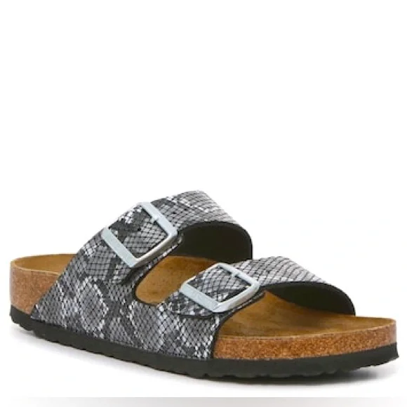 BIRKENSTOCK Arizona slide sandals leather snake print size eur 37 L6 - Picture 2 of 11